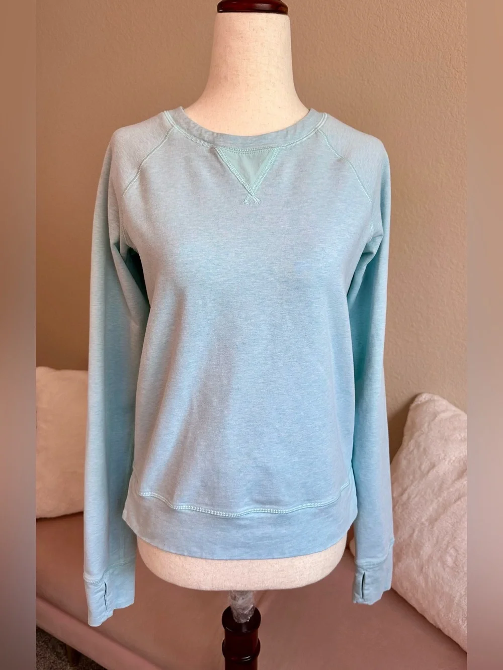 Lululemon Voyage Pullover Aqua Blue LS Crewneck Sweatshirt Women's S/4 Athletic